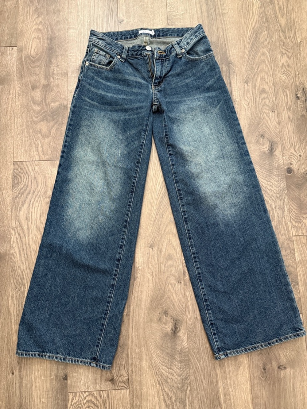 Wide Leg Women's Jeans - Classic Blue Wash